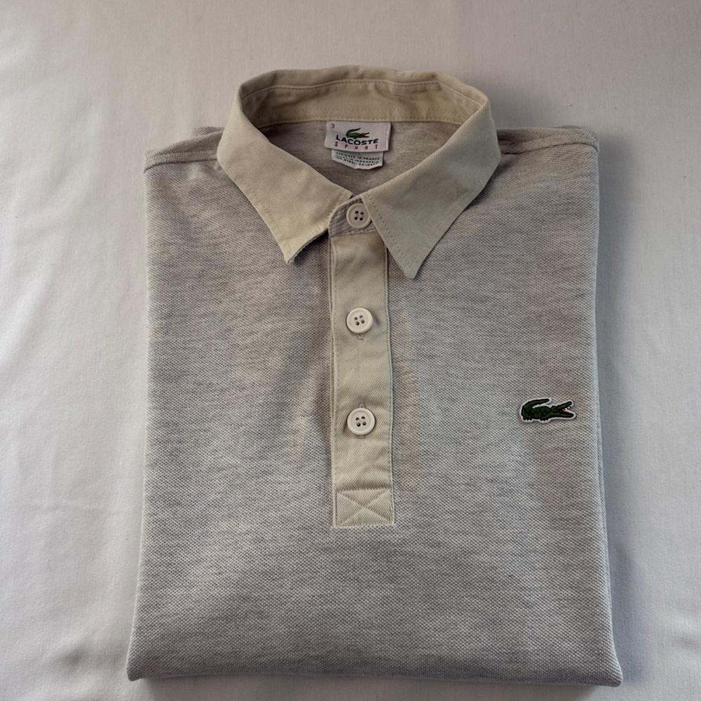 Lacoste Men's Light Gray Long Sleeve Polo